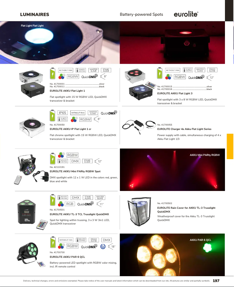 Page n°1 - Catalogue Eurolite AKKU TL-3 TCL