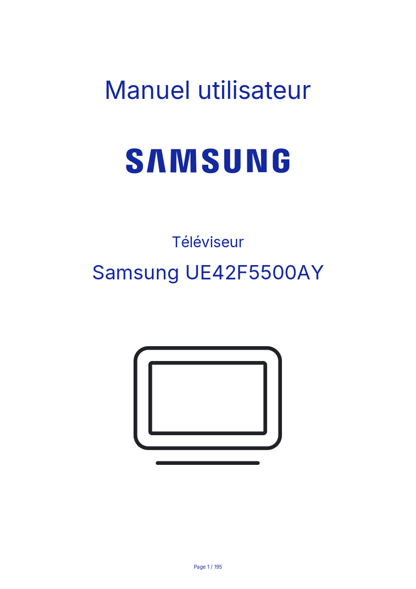 Image de la première page du manuel de l'appareil UE42F5500AY