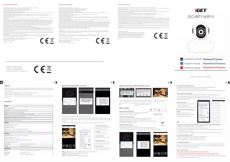 Página 1 del manual Manual de usuario iGET SMART Security M3P15