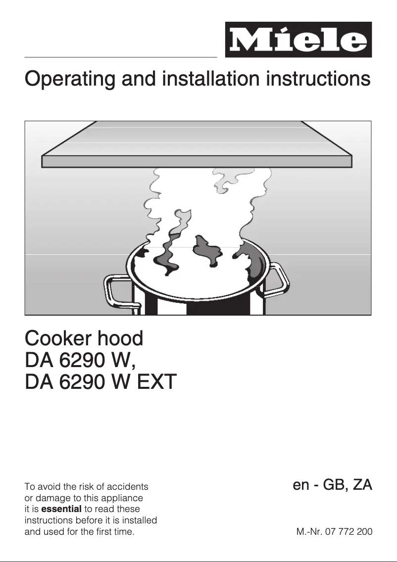 Image de la première page du manuel de l'appareil DA 6290 W