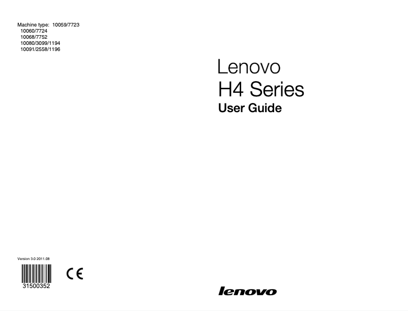 Page n°1 - Manuel utilisateur Lenovo H410e