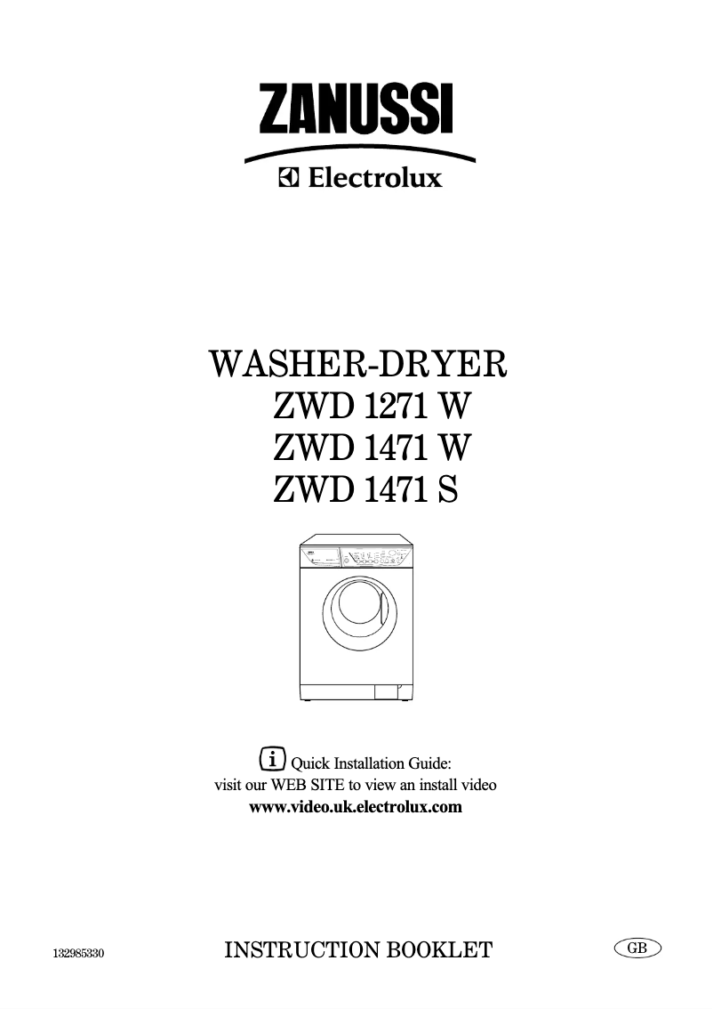 Page 1 de la notice Manuel utilisateur Zanussi-Electrolux ZWD1271W