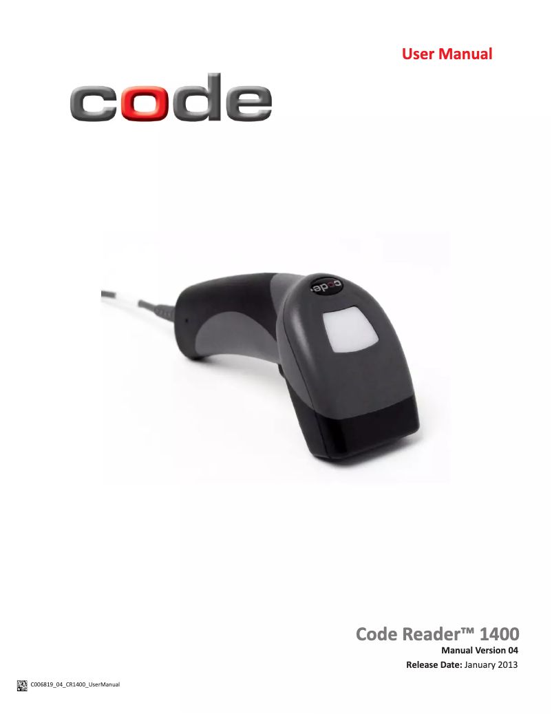 Página 1 del manual Manual de usuario Code Reader CR1400