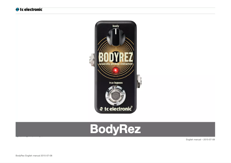 Image de la première page du manuel de l'appareil BODYREZ