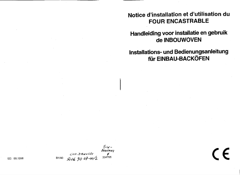 Image de la première page du manuel de l'appareil F 22 ba