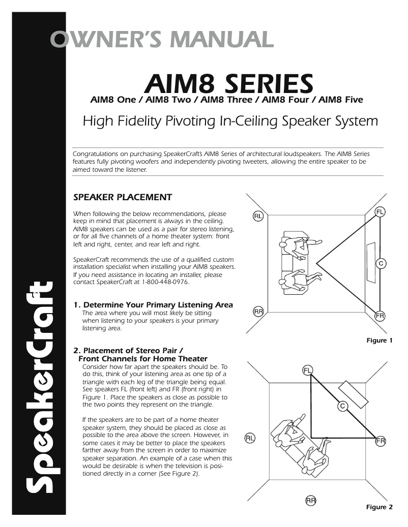Page 1 de la notice Manuel utilisateur SpeakerCraft AIM8 Three