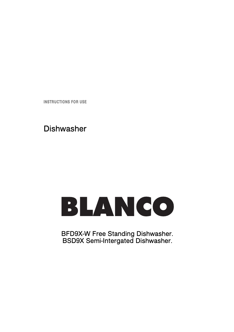 Image de la première page du manuel de l'appareil BFD9X