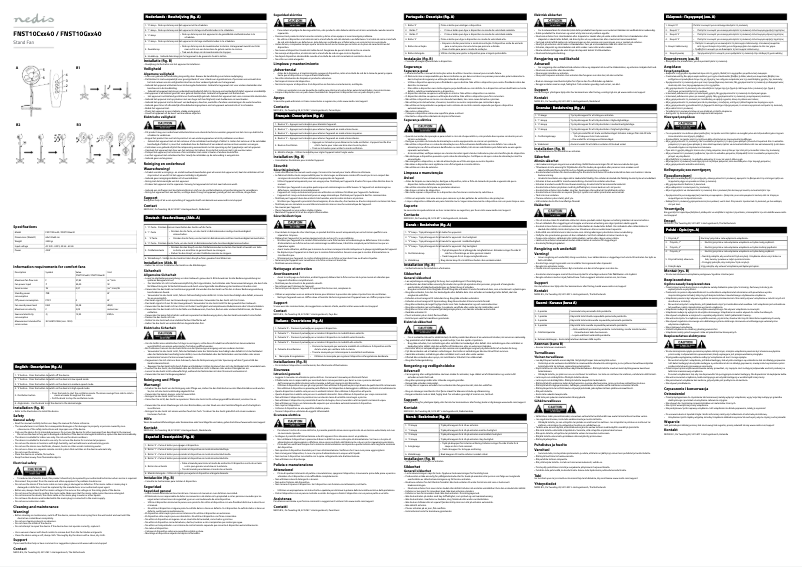 Page 1 de la notice Manuel utilisateur Nedis FNST10CWT40