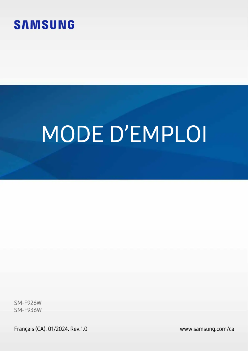 Page n°1 - Manuel utilisateur Samsung Galaxy Z Fold 4