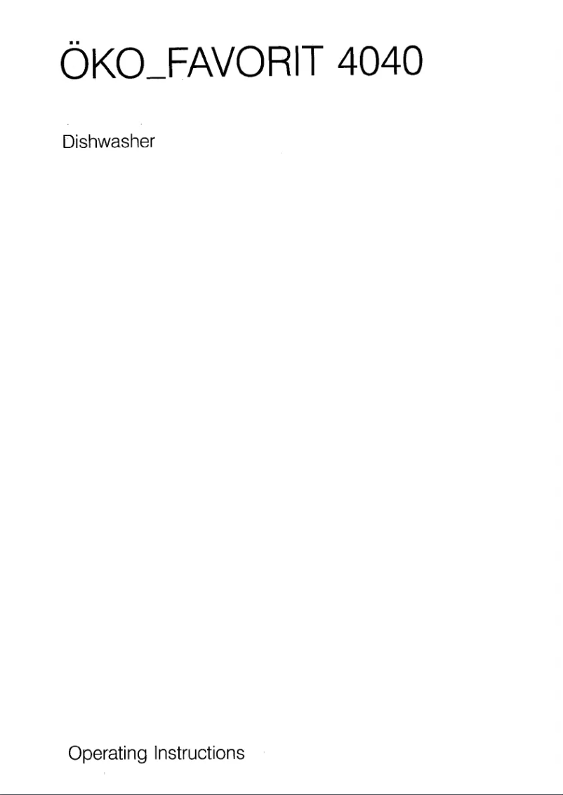 Image de la première page du manuel de l'appareil Favorit 4040 BIO W