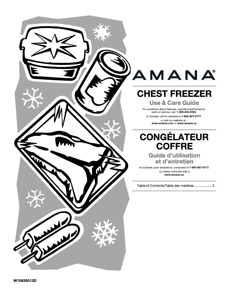 Page n°1 - Manuel utilisateur Amana AQC0701GRW