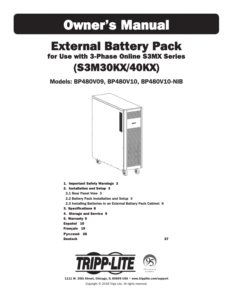 Página 1 del manual Manual de usuario Tripp Lite BP480V10