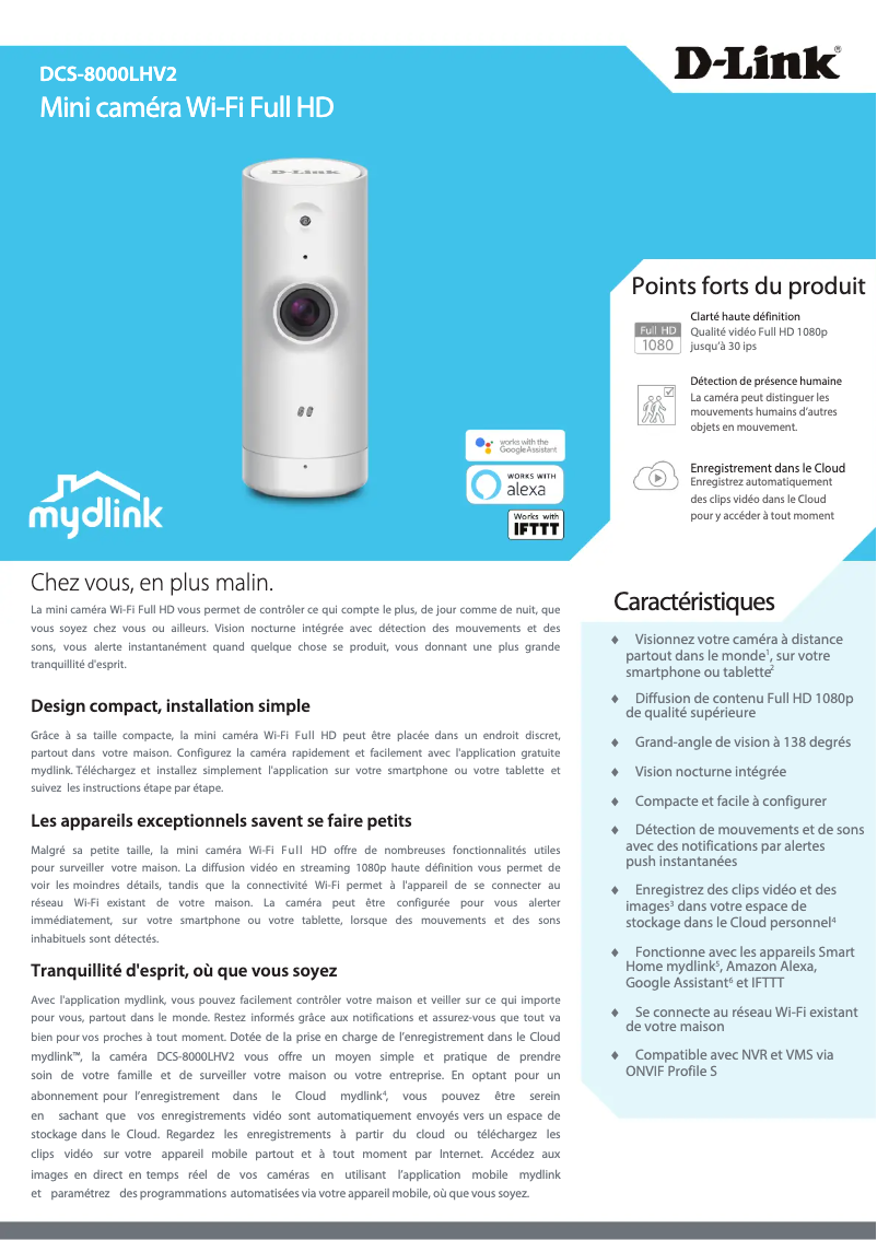 Image de la première page du manuel de l'appareil DCS-8000LHV2