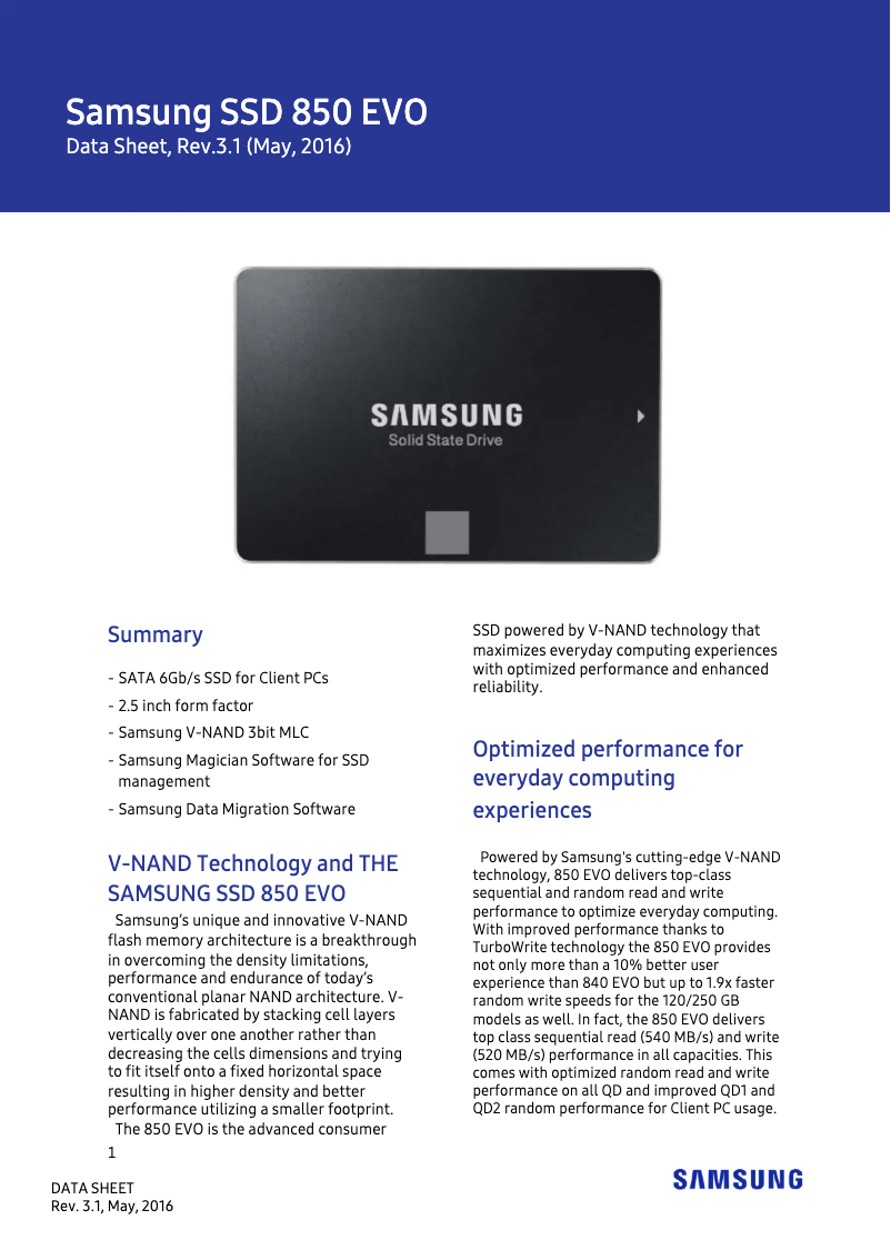 Página 1 del manual Manual de usuario Samsung MZ-75E250