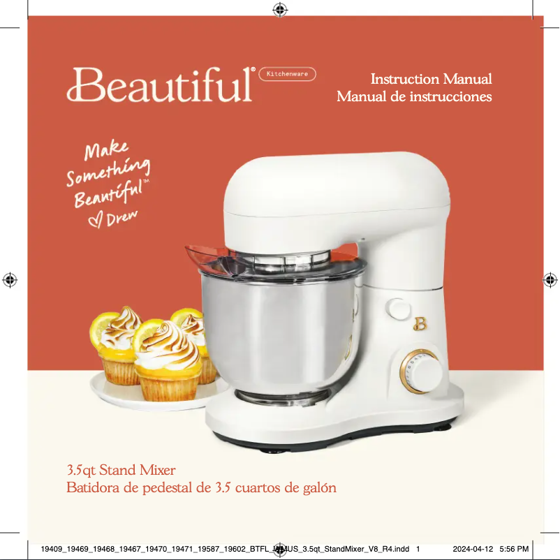 Page 1 de la notice Manuel utilisateur Beautiful 3.5qt Stand Mixer