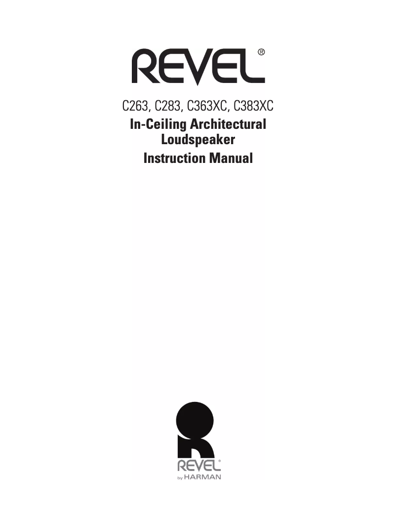 Page n°1 - Manuel utilisateur Revel C383XC