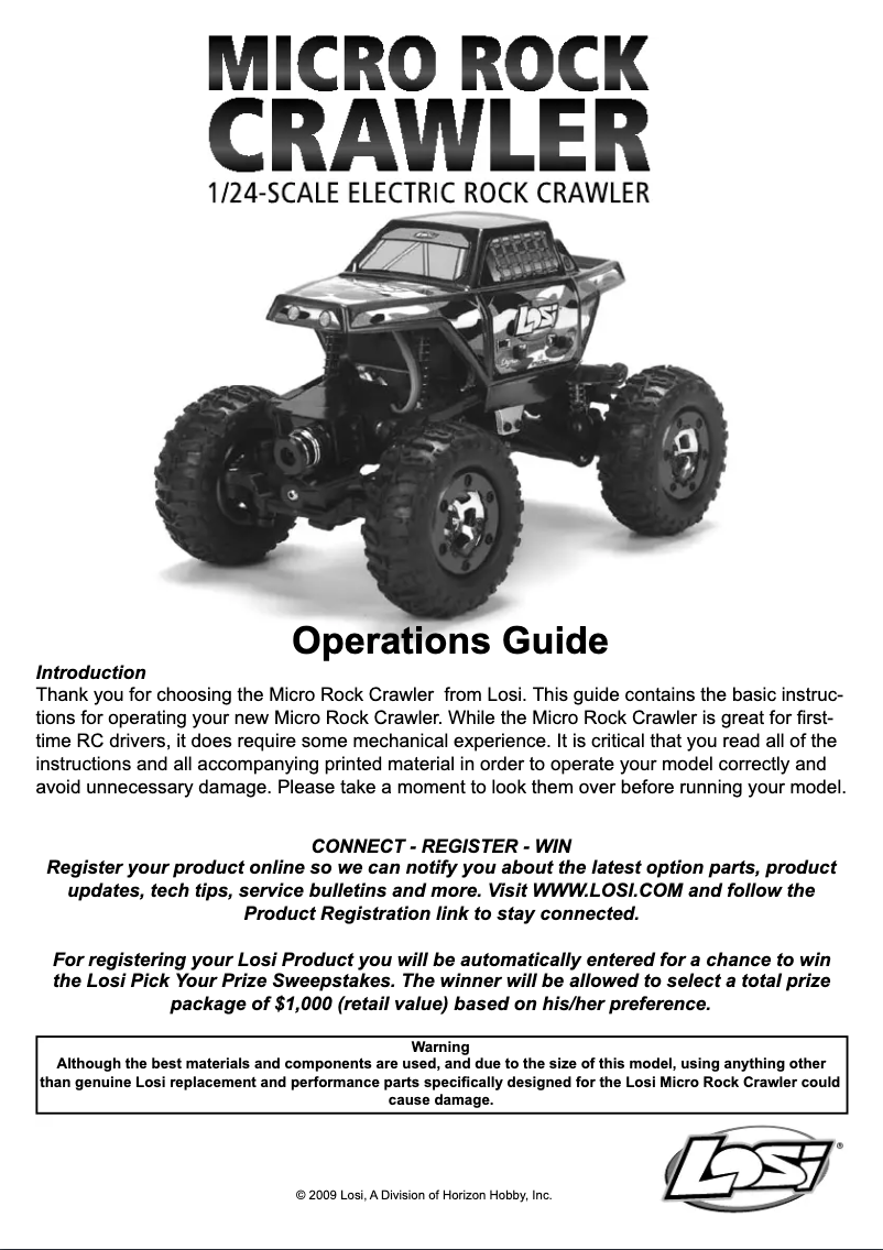 Image de la première page du manuel de l'appareil 1/24 Micro Rock Crawler RTR