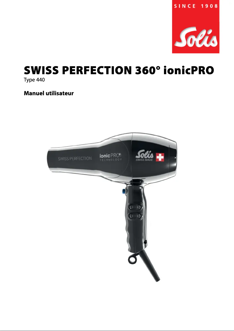 Page 1 de la notice Manuel utilisateur Solis Swiss Perfection 360° IonicPRO 440