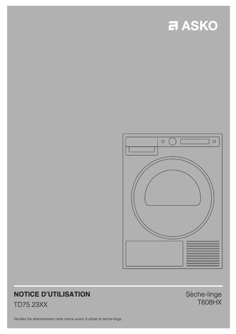 Page 1 de la notice Manuel utilisateur Asko T608HX.W