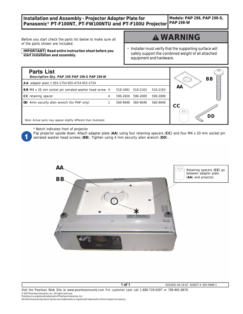 Image de la première page du manuel de l'appareil PAP-298