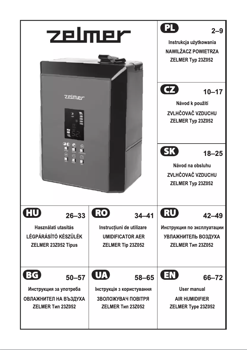 Page 1 de la notice Manuel utilisateur Zelmer 23Z052