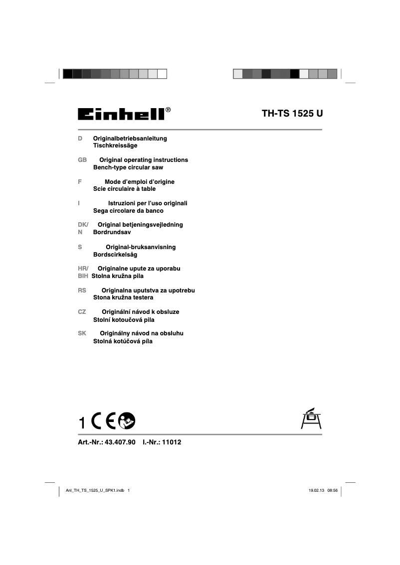 Image de la première page du manuel de l'appareil TH-TS 1525 U