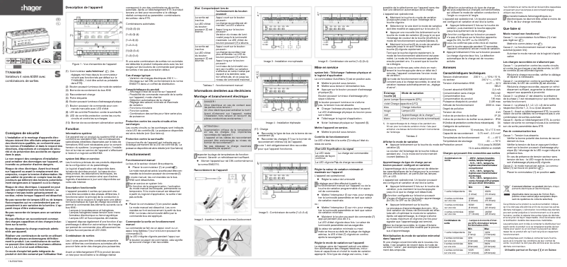 Page 1 de la notice Instructions / montage Hager TYA664BN