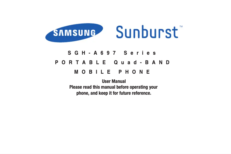 Page 1 de la notice Manuel utilisateur Samsung Sunburst