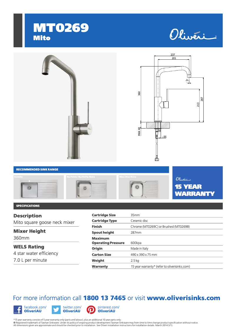 Imagen de la primera página del manual del dispositivo MT0269