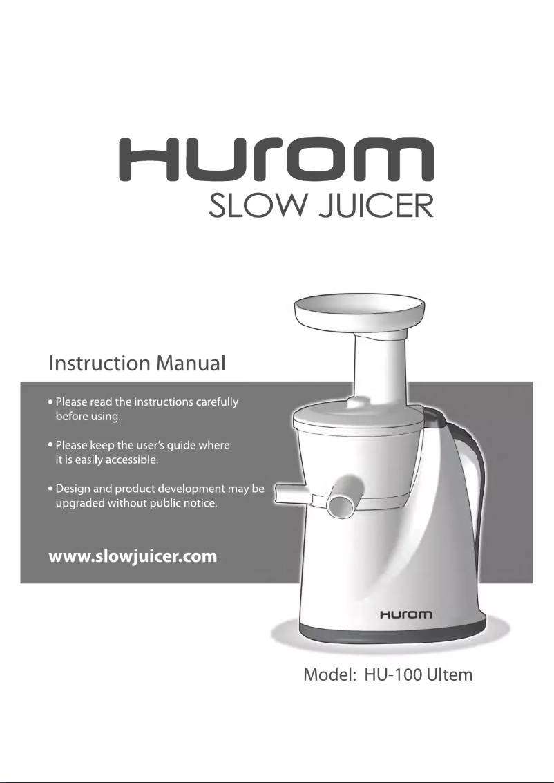 Page n°1 - Manuel utilisateur Hurom Ultem HU-100