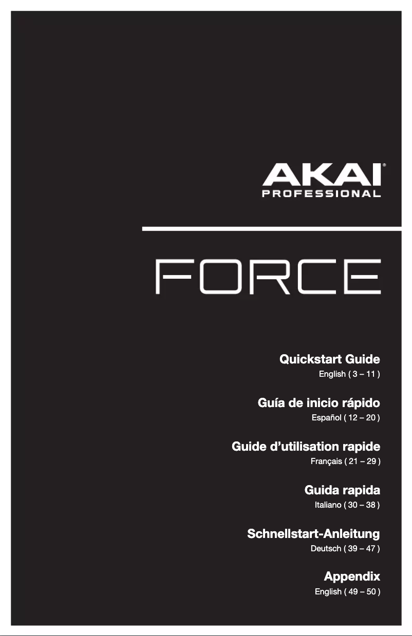 Image de la première page du manuel de l'appareil Force