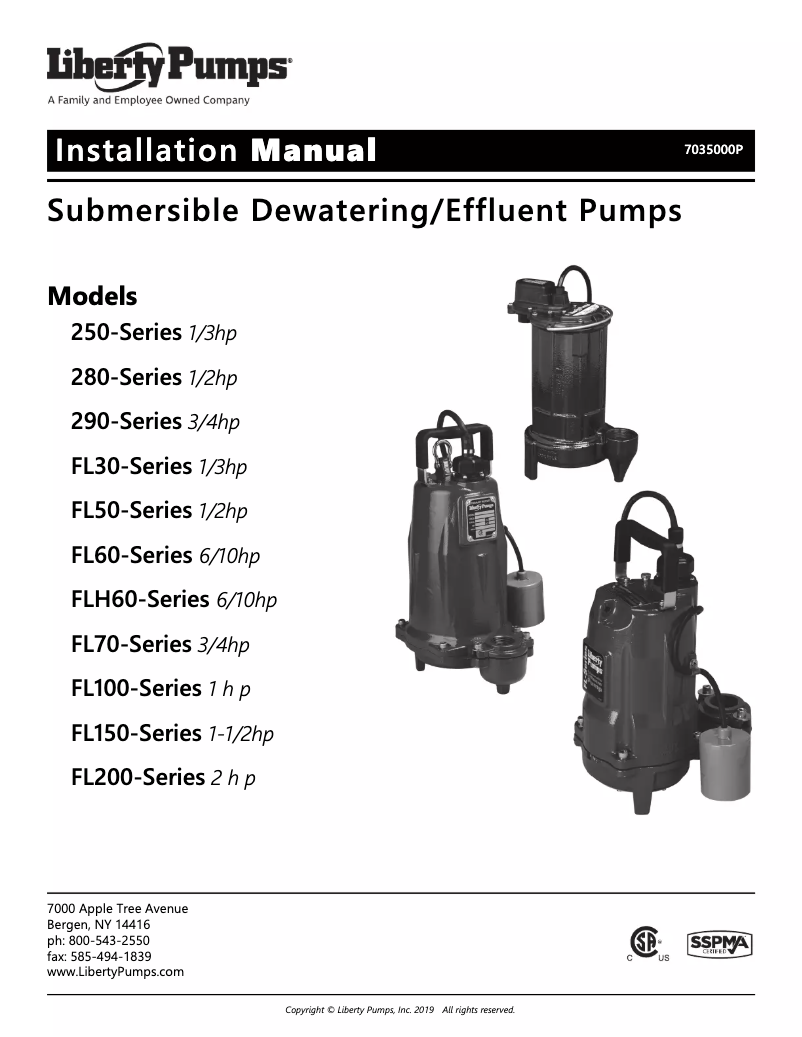 Page n°1 - Manuel utilisateur Liberty Pumps 297