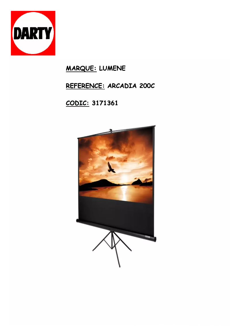 Page n°1 - Manuel utilisateur Lumene ARCADIA 200C