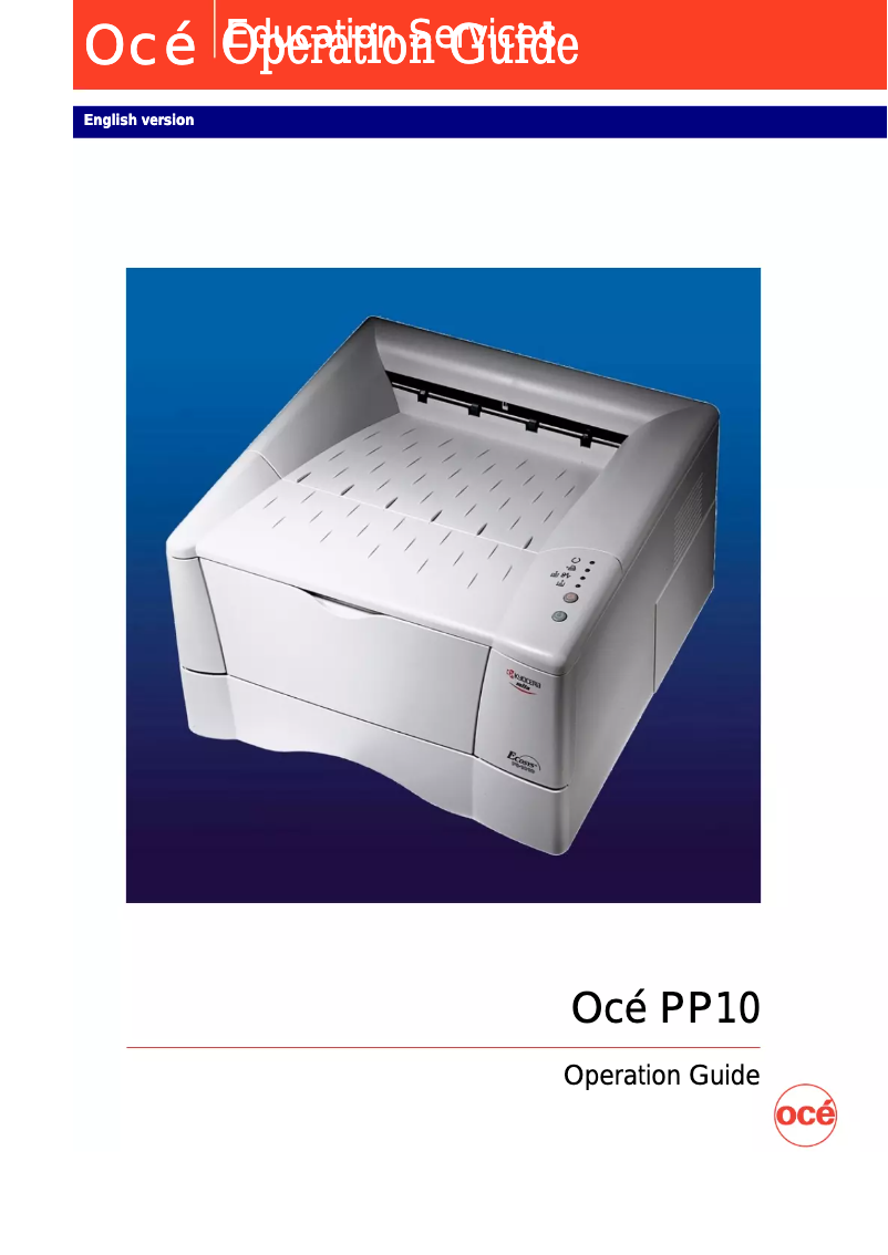 Page n°1 - Manuel utilisateur Océ PP10