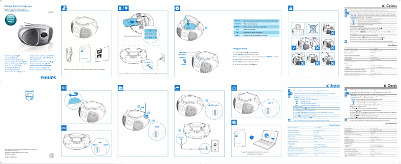 Page n°1 - Guide de démarrage rapide Philips AZ105G