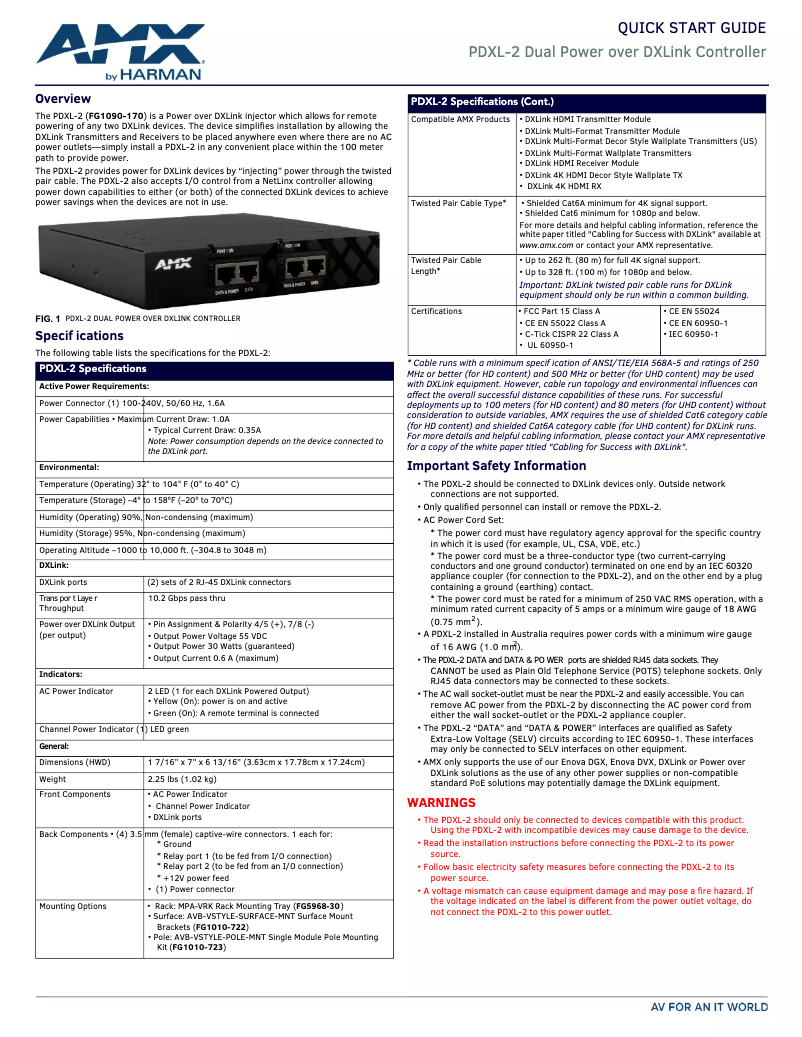 Image de la première page du manuel de l'appareil PDXL-2