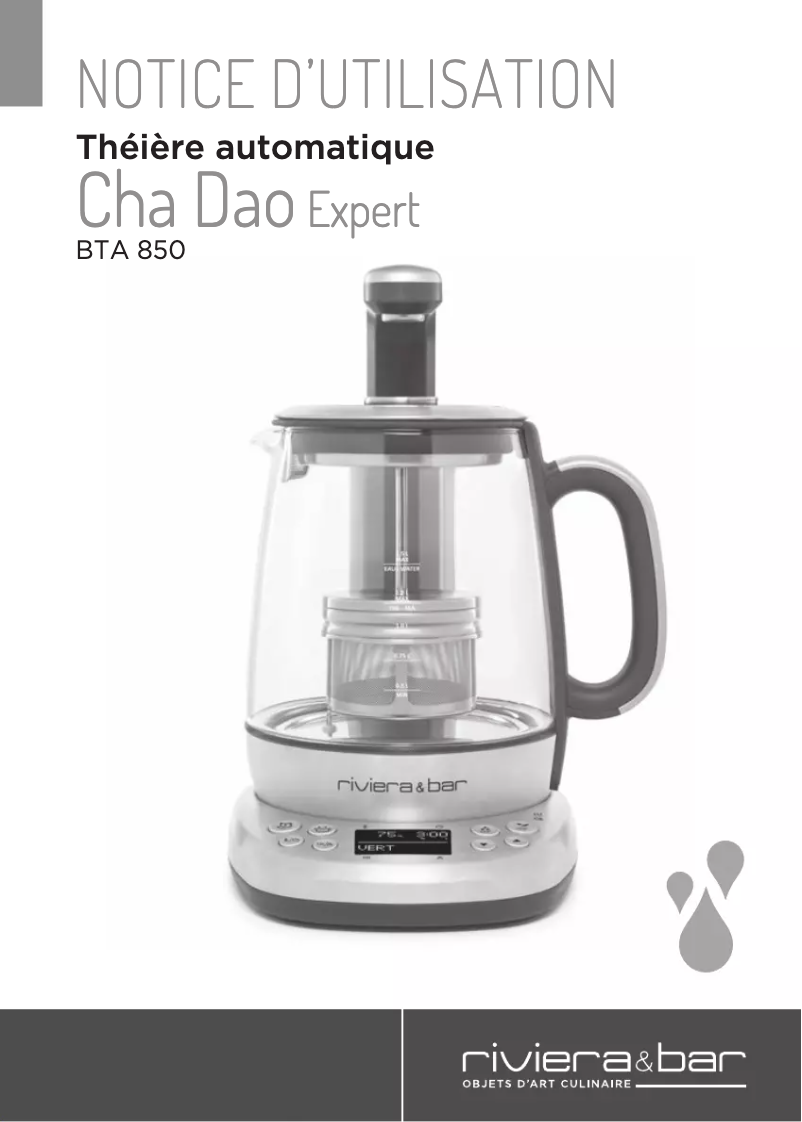 Page 1 de la notice Manuel utilisateur Riviera & Bar Cha Dao Expert BTA 850