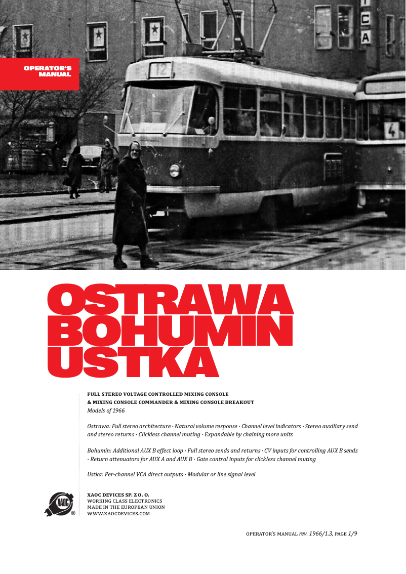 Page 1 de la notice Manuel utilisateur Xaoc Ustka 1966