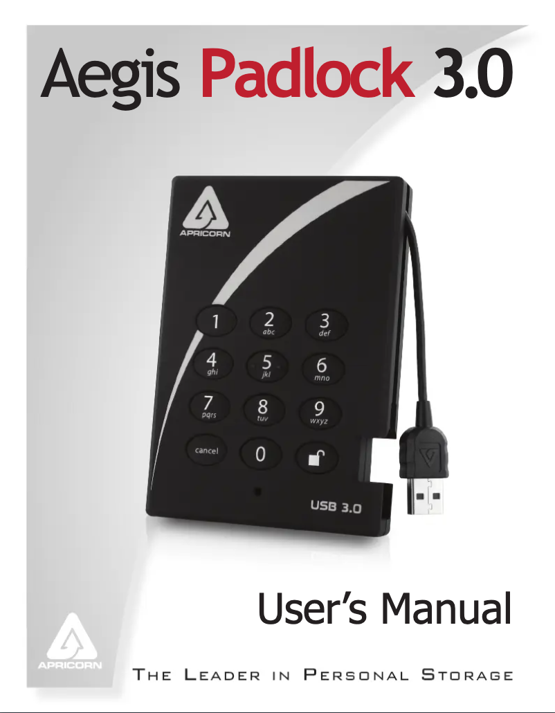 Image de la première page du manuel de l'appareil Aegis Padlock 3.0