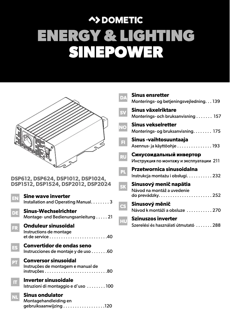 Image de la première page du manuel de l'appareil SinePower DSP 1012