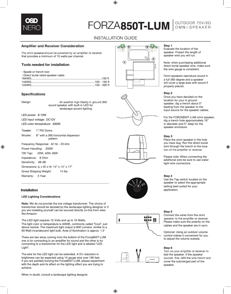 Image de la première page du manuel de l'appareil Forza 850T-LUM