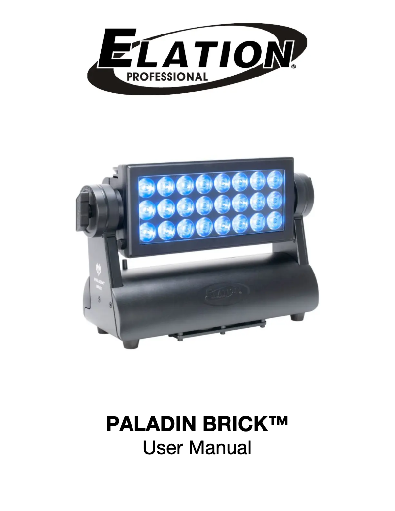 Page 1 de la notice Manuel utilisateur Elation PALADIN BRICK