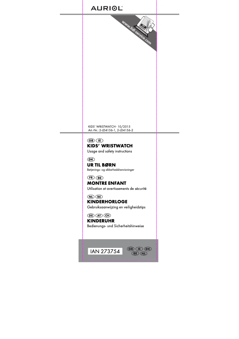 Page 1 de la notice Manuel utilisateur Auriol 2-LD4156