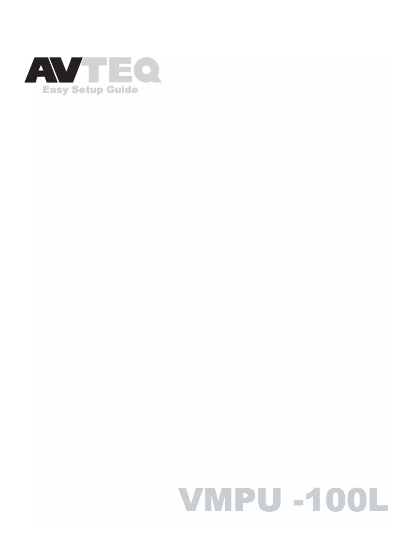 Page n°1 - Manuel utilisateur Avteq VMPU-100L