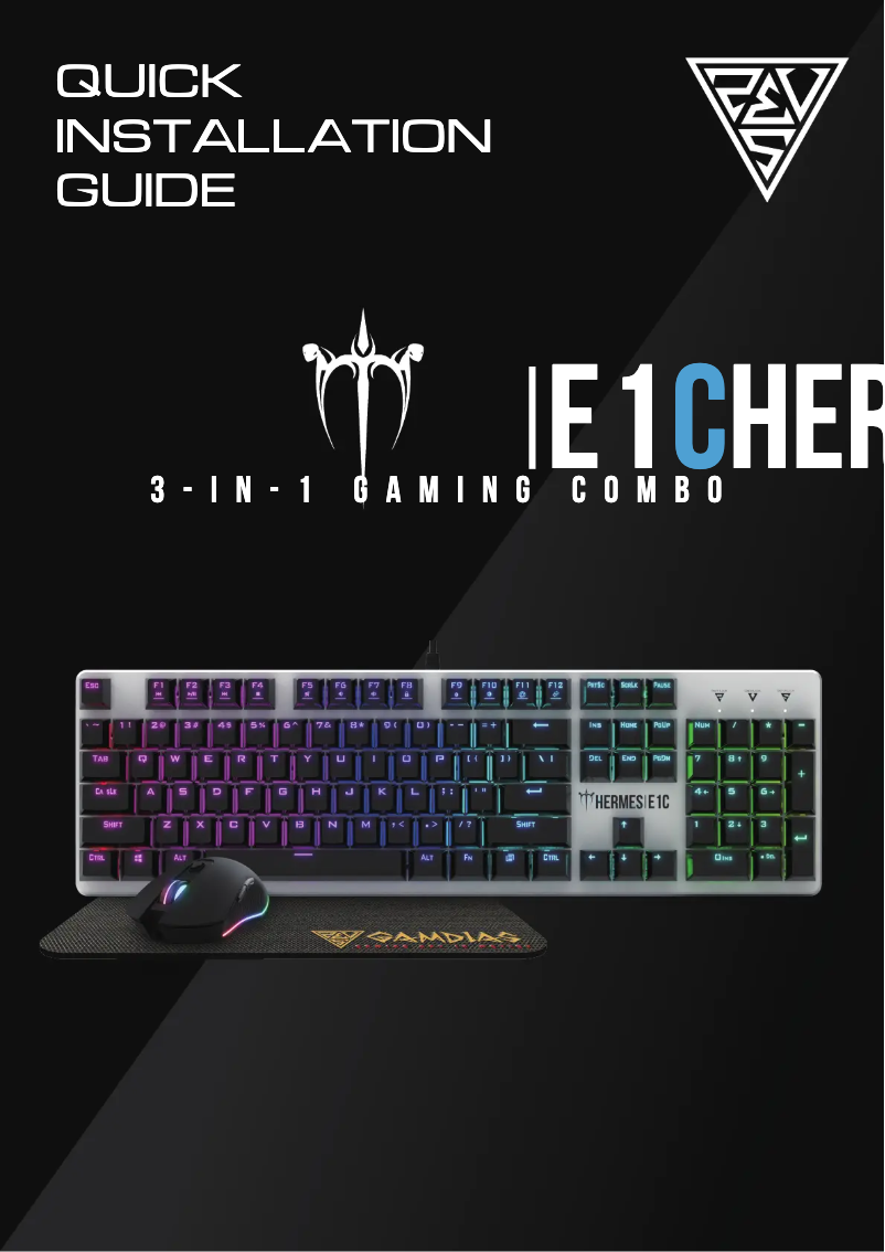 Page 1 de la notice Manuel utilisateur Gamdias Hermes E1C