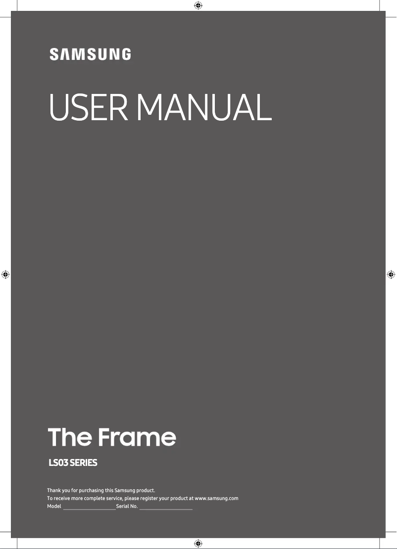 Page 1 de la notice Manuel utilisateur Samsung The Frame QE55LS03