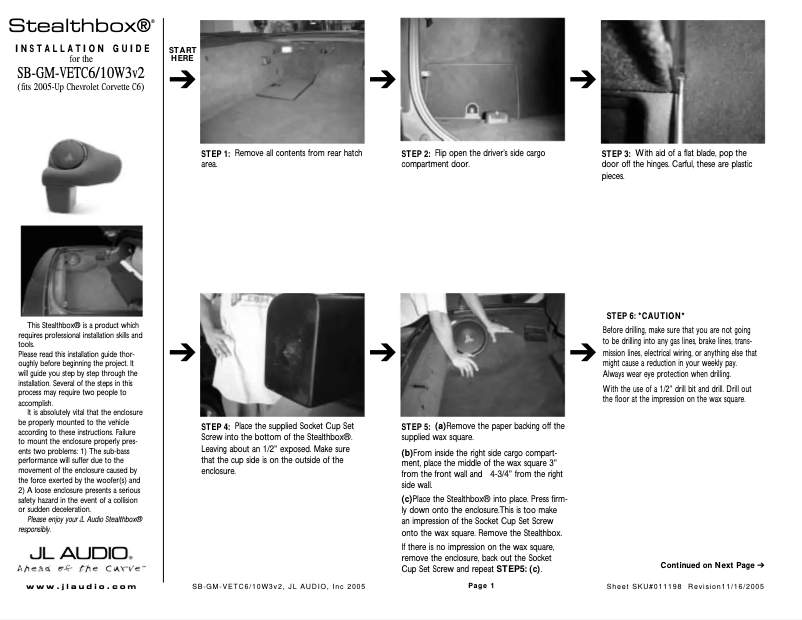 First page image of the manual for Stealthbox SB-GM-VETC6/10W1v3