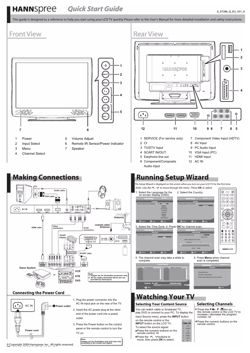 Page 1 de la notice Manuel utilisateur Hannspree ST288 Joy