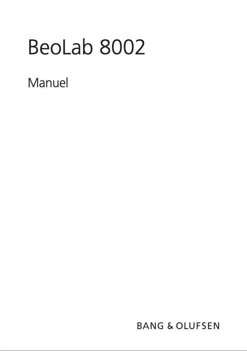 First page image of the manual for BeoLab 8002