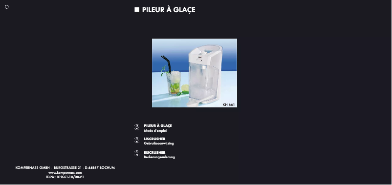 Page n°1 - Manuel utilisateur Bifinett KH 661